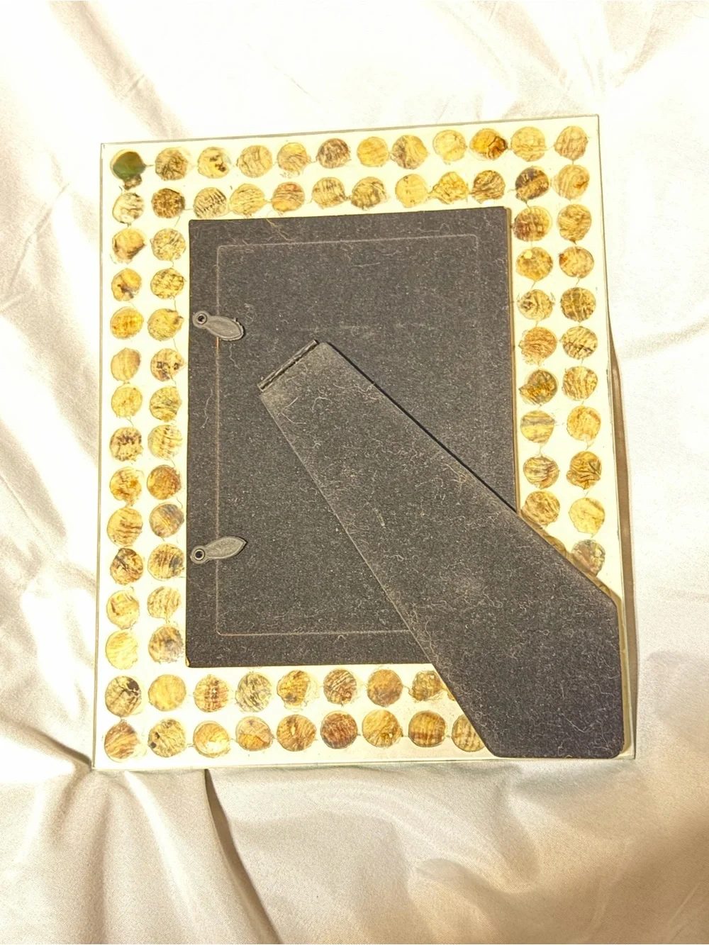 Mother of Pearl Shell Mosaic Picture Frame Coastal Boho Beach Decor